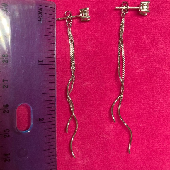 Sterling Silver Long Earrings - Picture 3 of 3